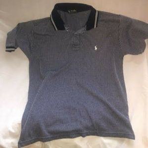 Polo black and white striped medium shirt